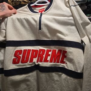 Supreme Cream and Black Zip Long Sleeve